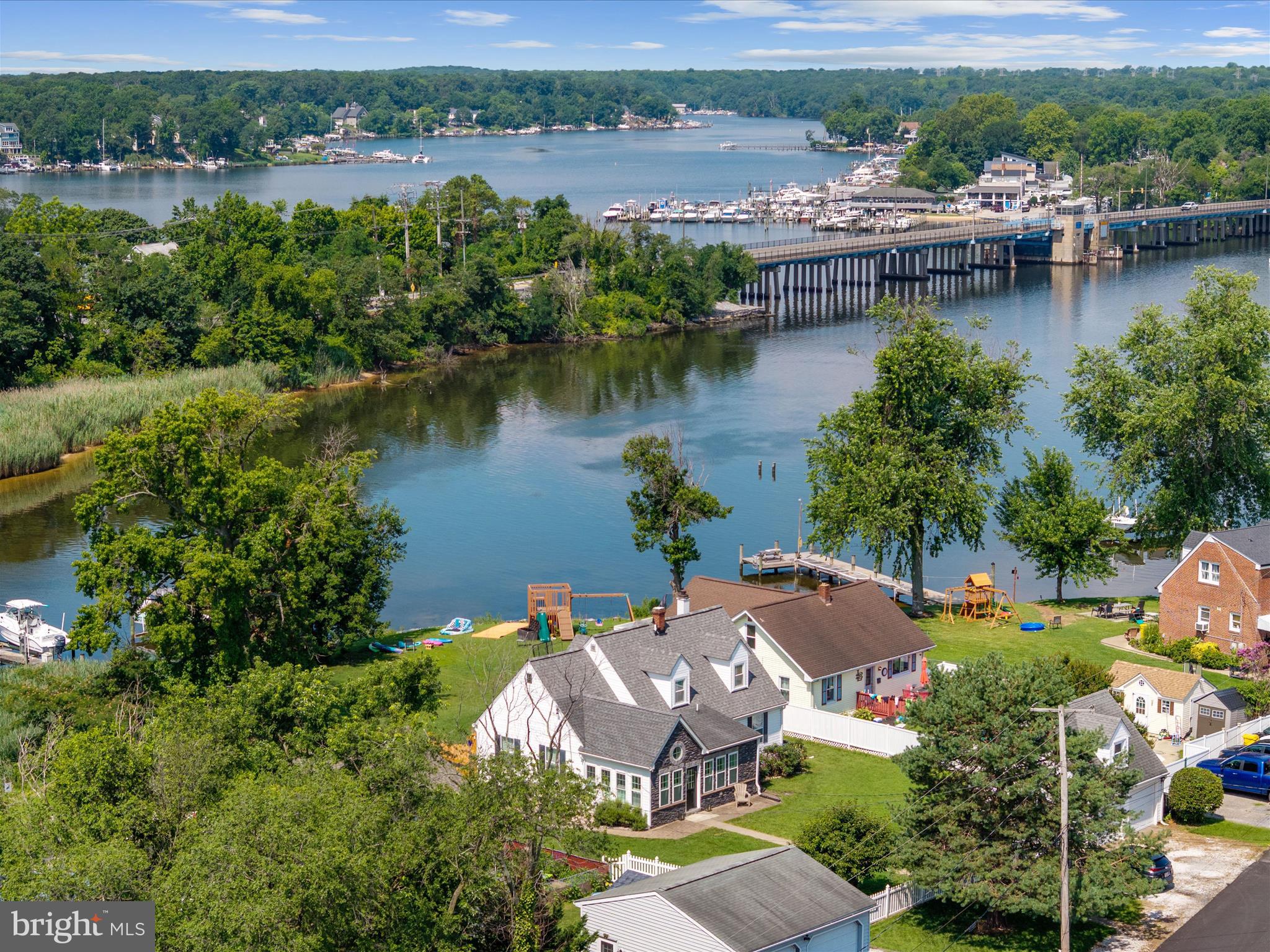 8426 Park Road Pasadena, MD 21122 - Photo 36 of 59 an aerial view of house with yard and lake view