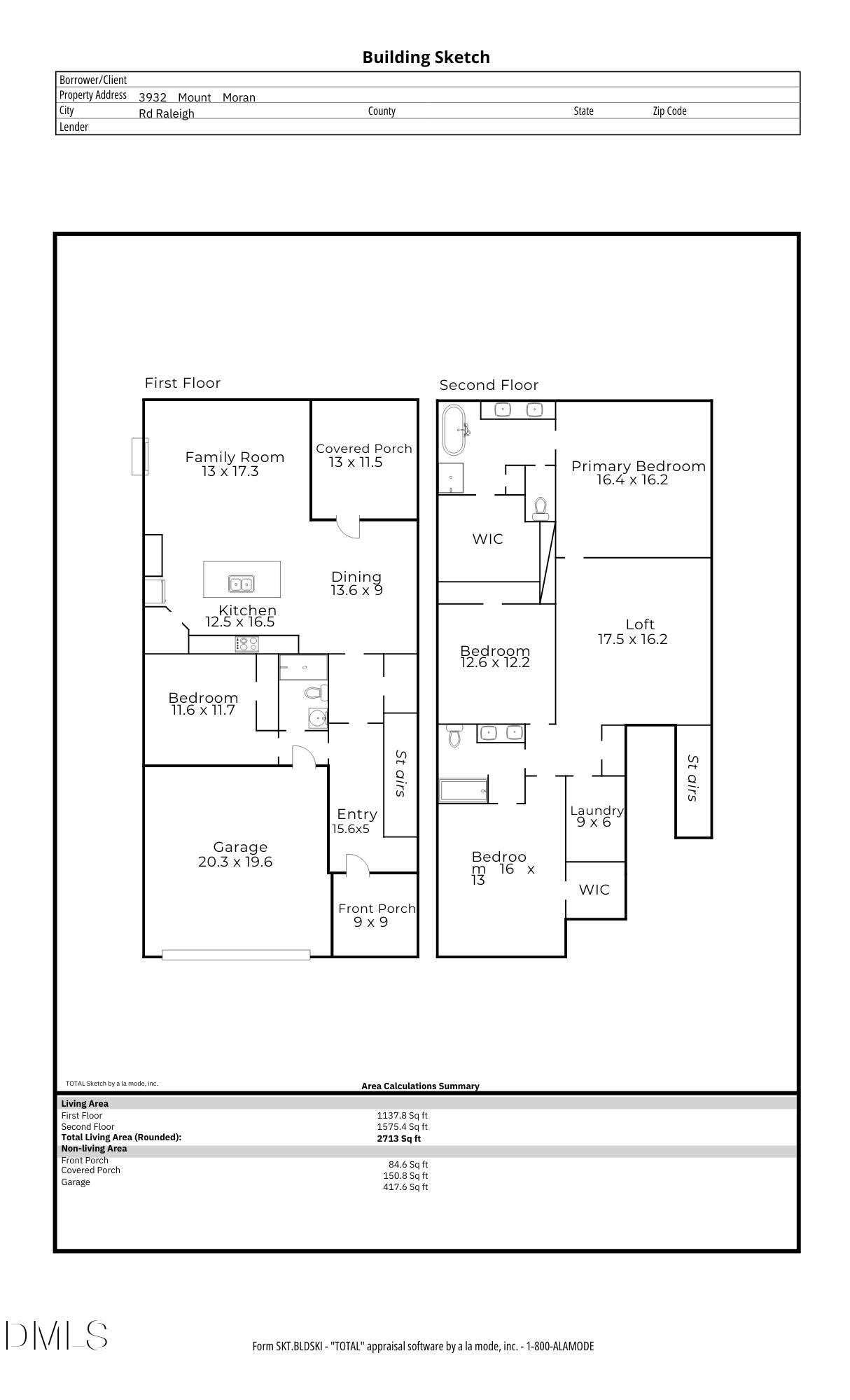 3932 Mount Moran Road Raleigh, NC 27616 - Photo 40 of 40 Floor plan