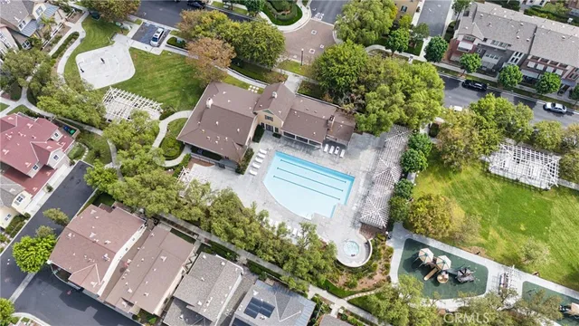 an aerial view of a house having outdoor space