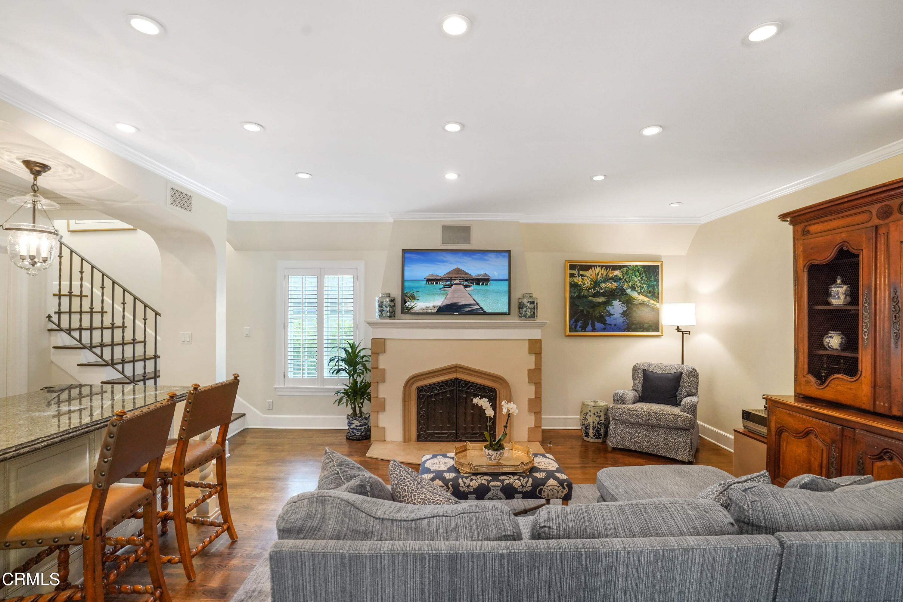 512 Arroyo Square South Pasadena, CA 91030 - Photo 20 of 55 a living room with furniture and a fireplace