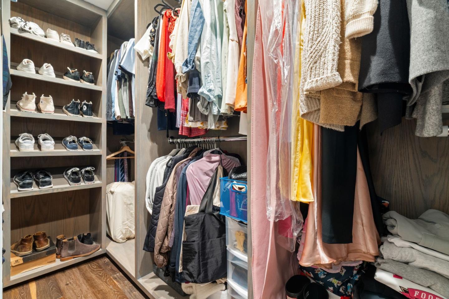 112 27th Street San Francisco, CA 94110 - Photo 17 of 28 a view of walk in closet with clothes and shoes