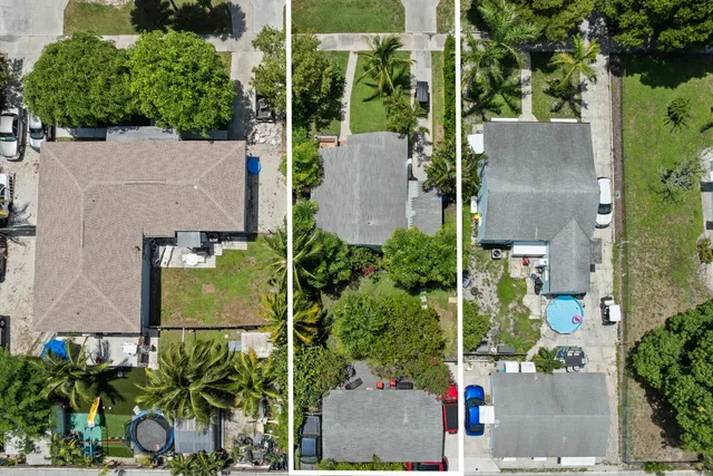 an aerial view of a house having outdoor space