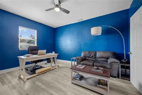 a living room with furniture