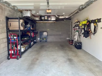 a view of a garage