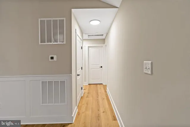 a view of a bedroom from the hallway