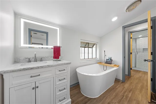 a room with a sink and living room