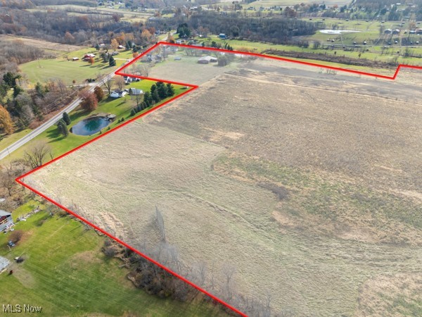 6880 Wadsworth Road Medina, OH 44256 - Photo 26 of 26 Overview of rural landscape with property parcel outlined and a nearby body of water