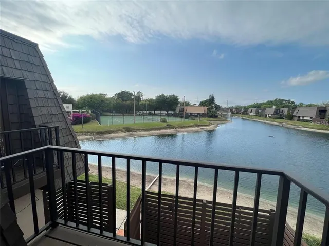 a view of city from a balcony