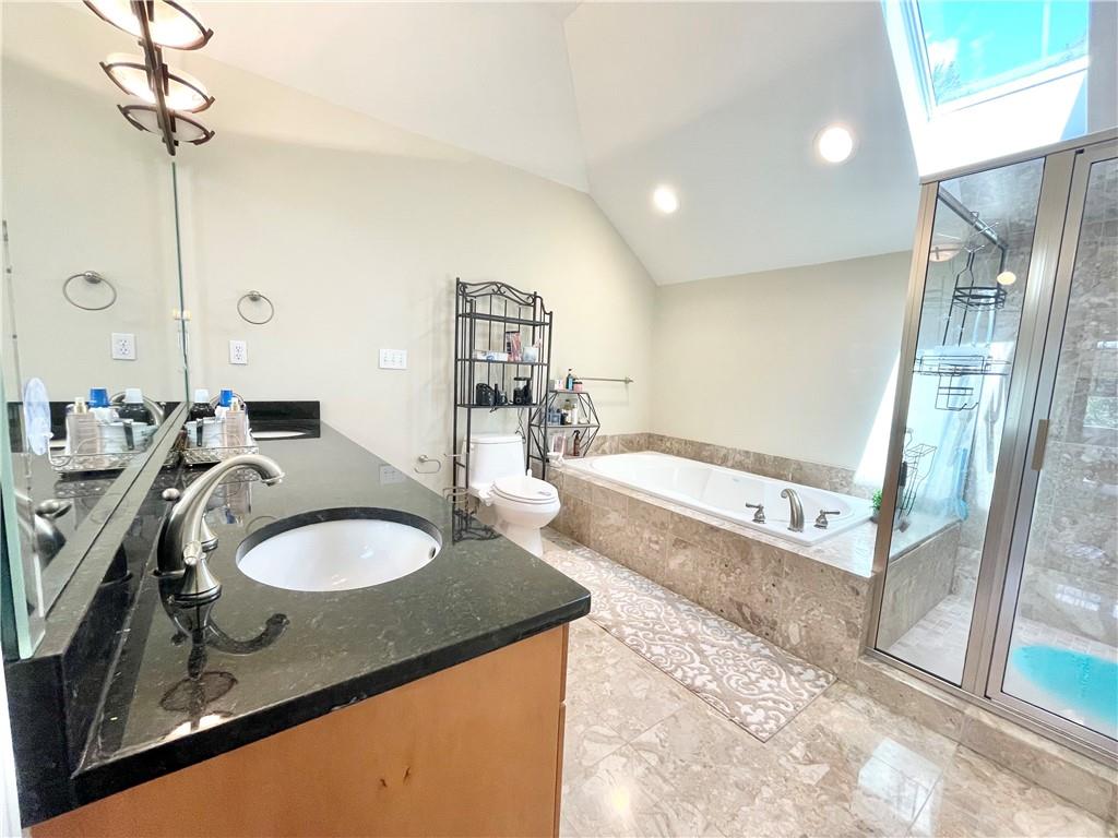 518 Farndale Road Pittsburgh, PA 15215 - Photo 30 of 37 a bathroom with a granite countertop sink and a mirror