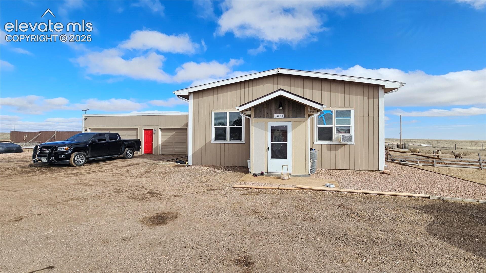 3835 Sengbeil Road Yoder, CO 80864 - Photo 10 of 48 Single-story residence featuring light brown vertical siding and white trim