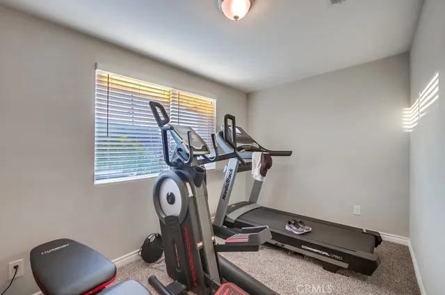 a room with gym equipment