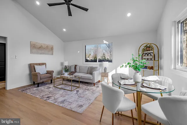 a living room with furniture