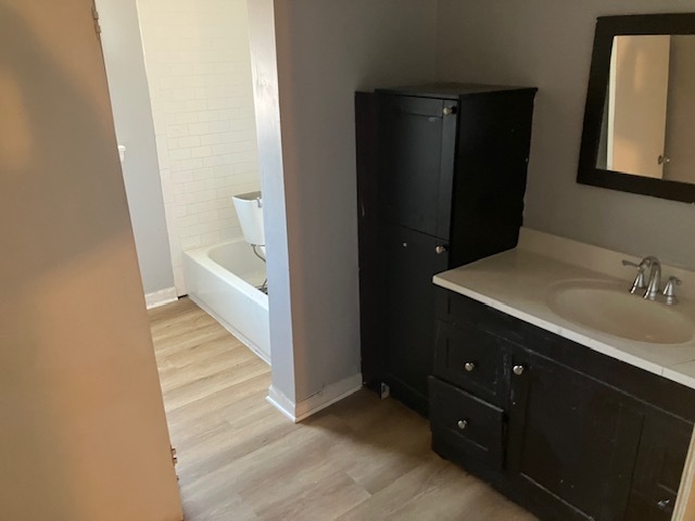 17821 Roy Street Lansing, IL 60438 - Photo 11 of 17 a bathroom with a sink and a mirror