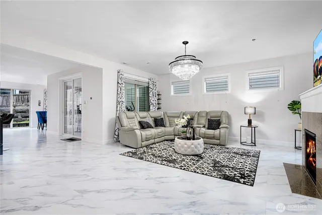 a living room with furniture