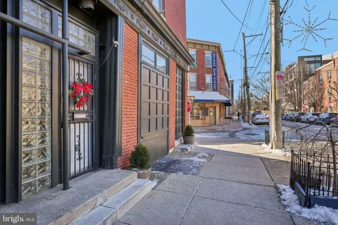a view of an entrance of the building
