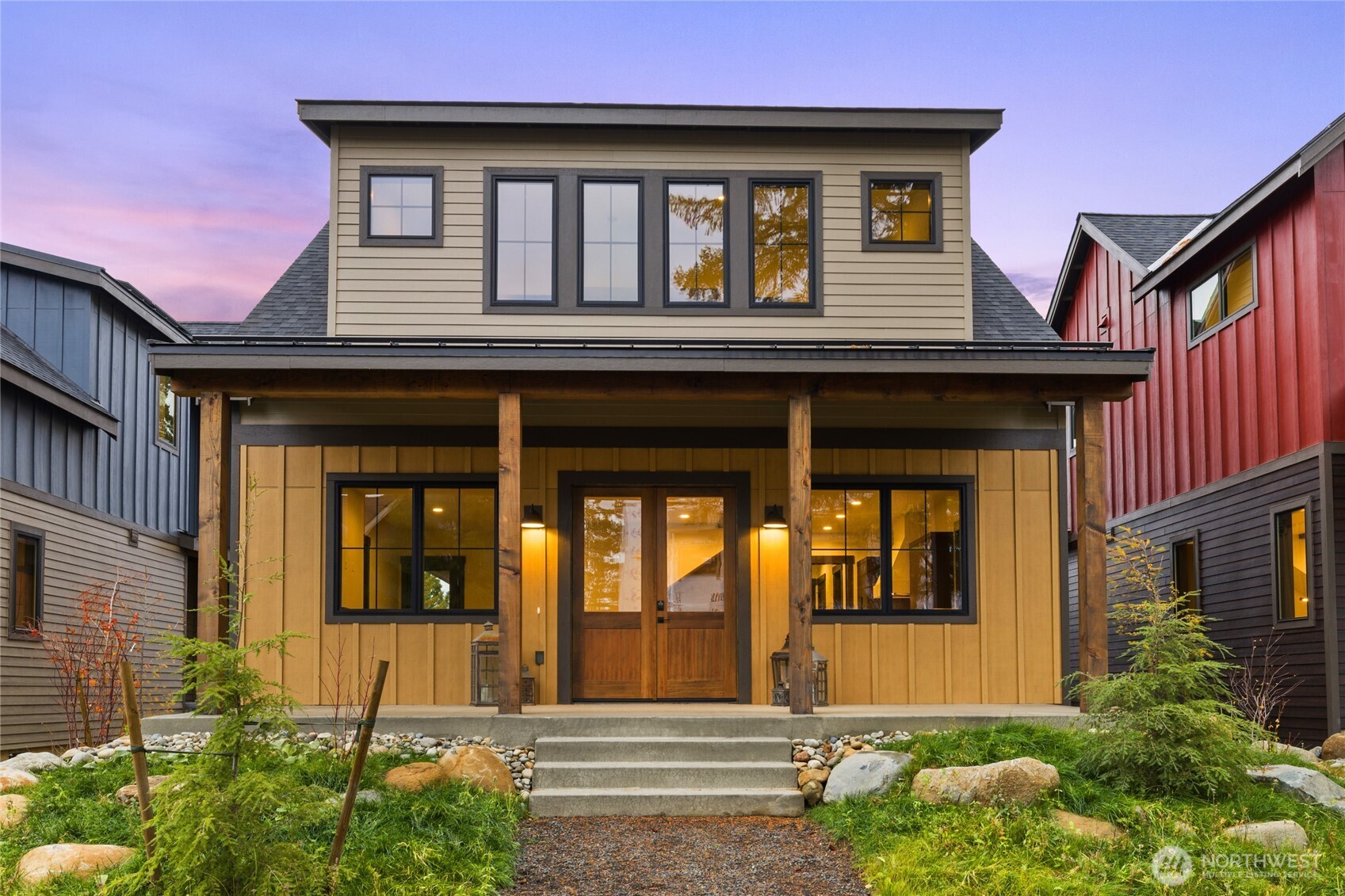 a front view of a house