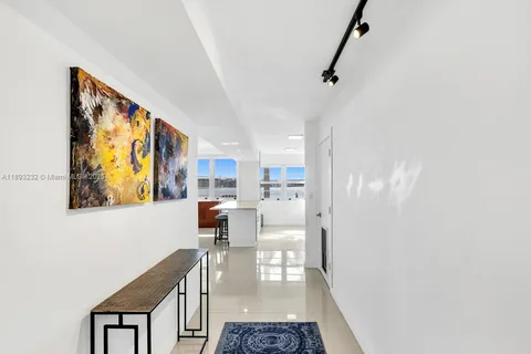 a dining room with furniture