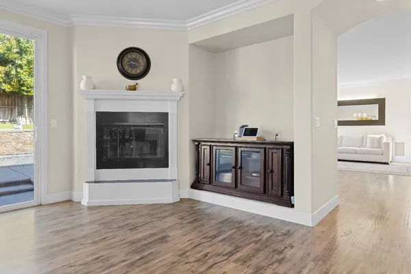 a view of a livingroom with a fireplace