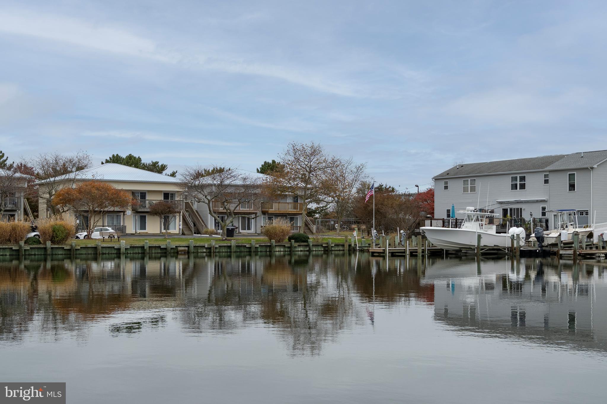 a view of a lake with houses