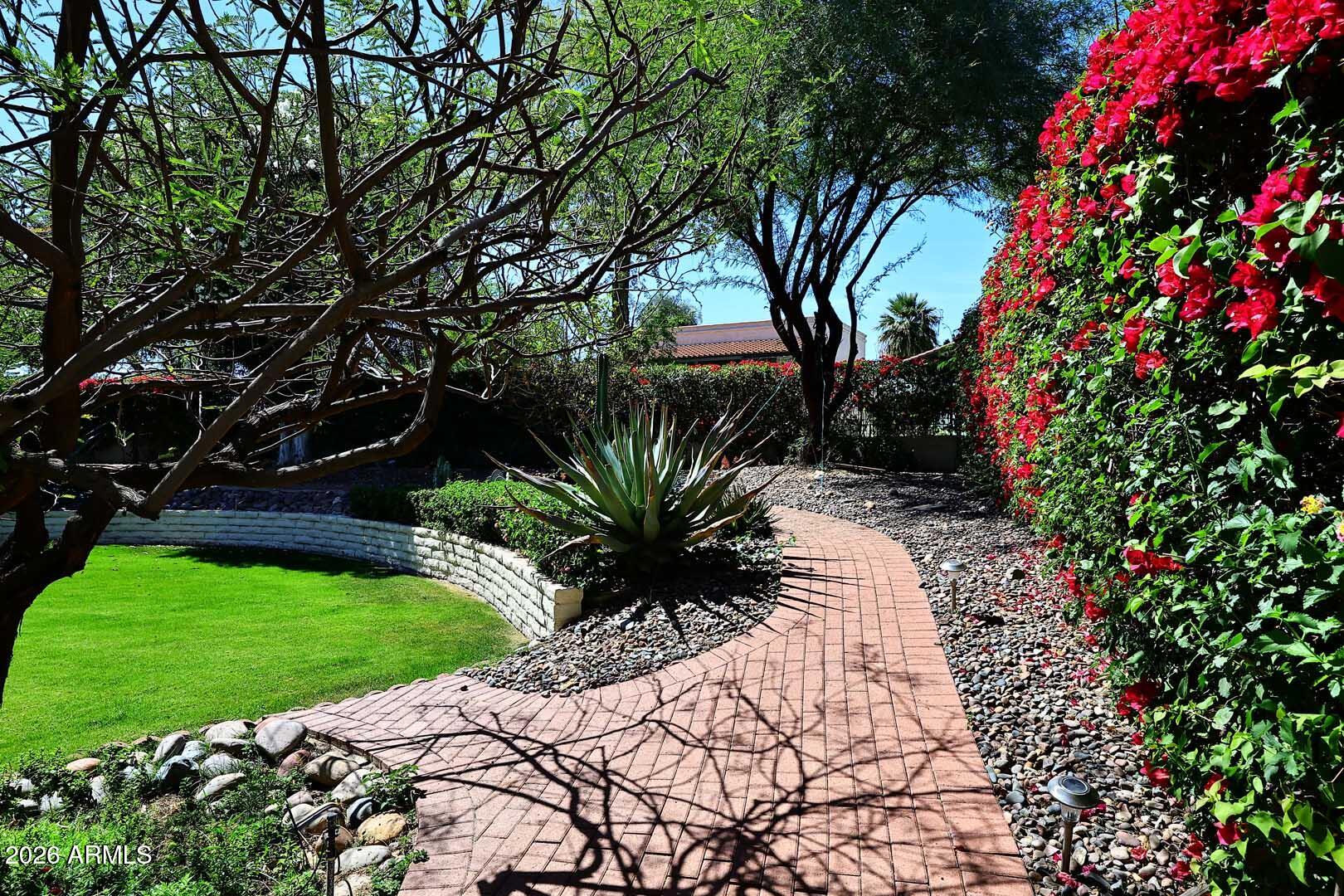 5426 South Lighthouse Lane Tempe, AZ 85283 - Photo 44 of 60 a view of a back yard with flower plants