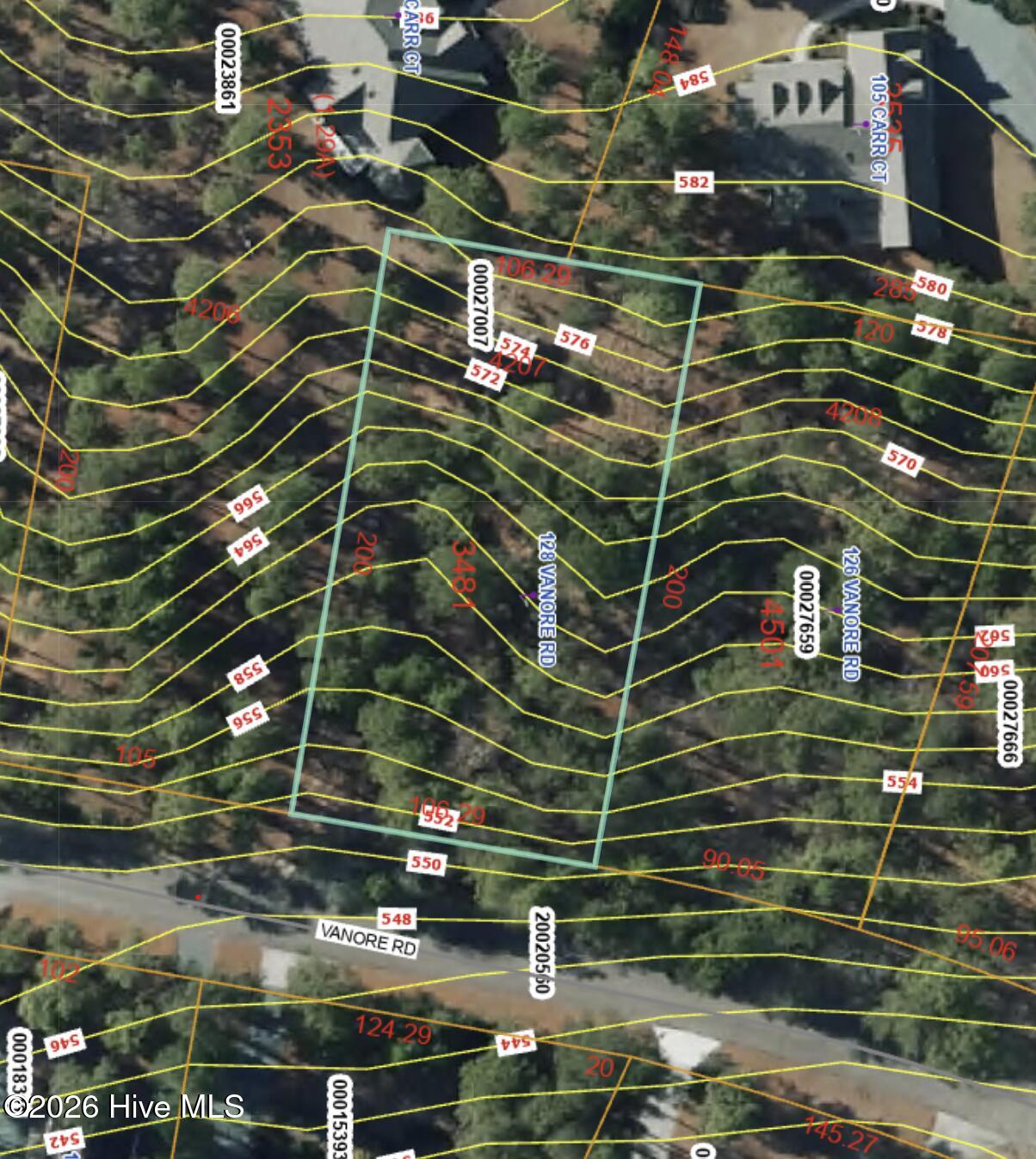 128 Vanore Road West End, NC 27376 - Photo 19 of 25 2' Contour Lines