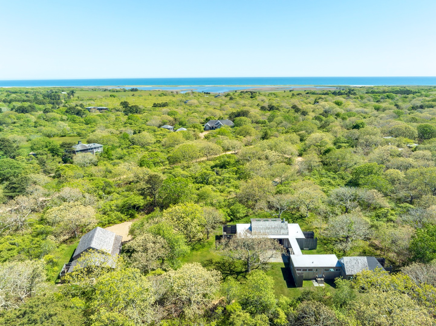 an aerial view of residential house with outdoor space