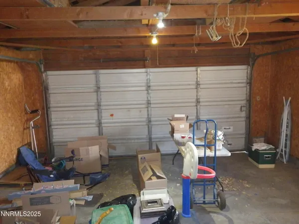 a view of a room with shelves