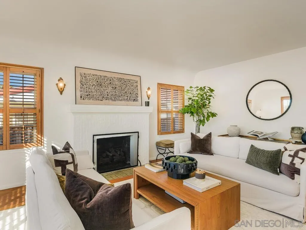 4611 Natalie Drive San Diego, CA 92115 - Photo 7 of 41 a living room with furniture and a fireplace