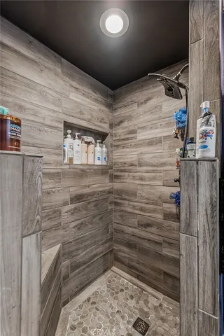 a bathroom with a shower