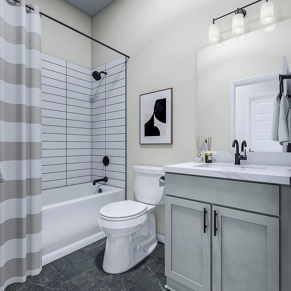 1141 Willie Rnch Way Leander, TX 78641 - Photo 12 of 21 A well-appointed bathroom features a bathtub, tiled shower, and elegant vanity with modern fixtures.