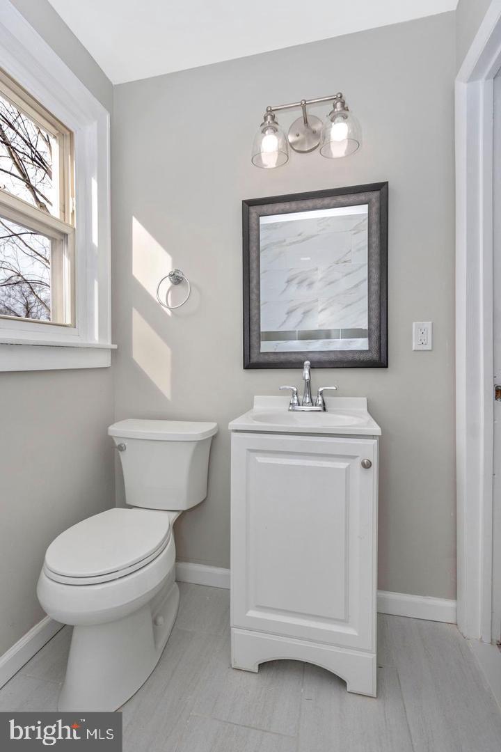 6738 Allview Drive Columbia, MD 21046 - Photo 21 of 33 a bathroom with a toilet a sink and a mirror