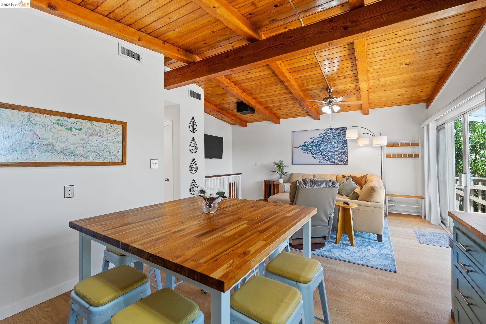 1704 Taylor Road Bethel Island, CA 94511 - Photo 30 of 73 Vaulted wood-plank ceilings with exposed beams