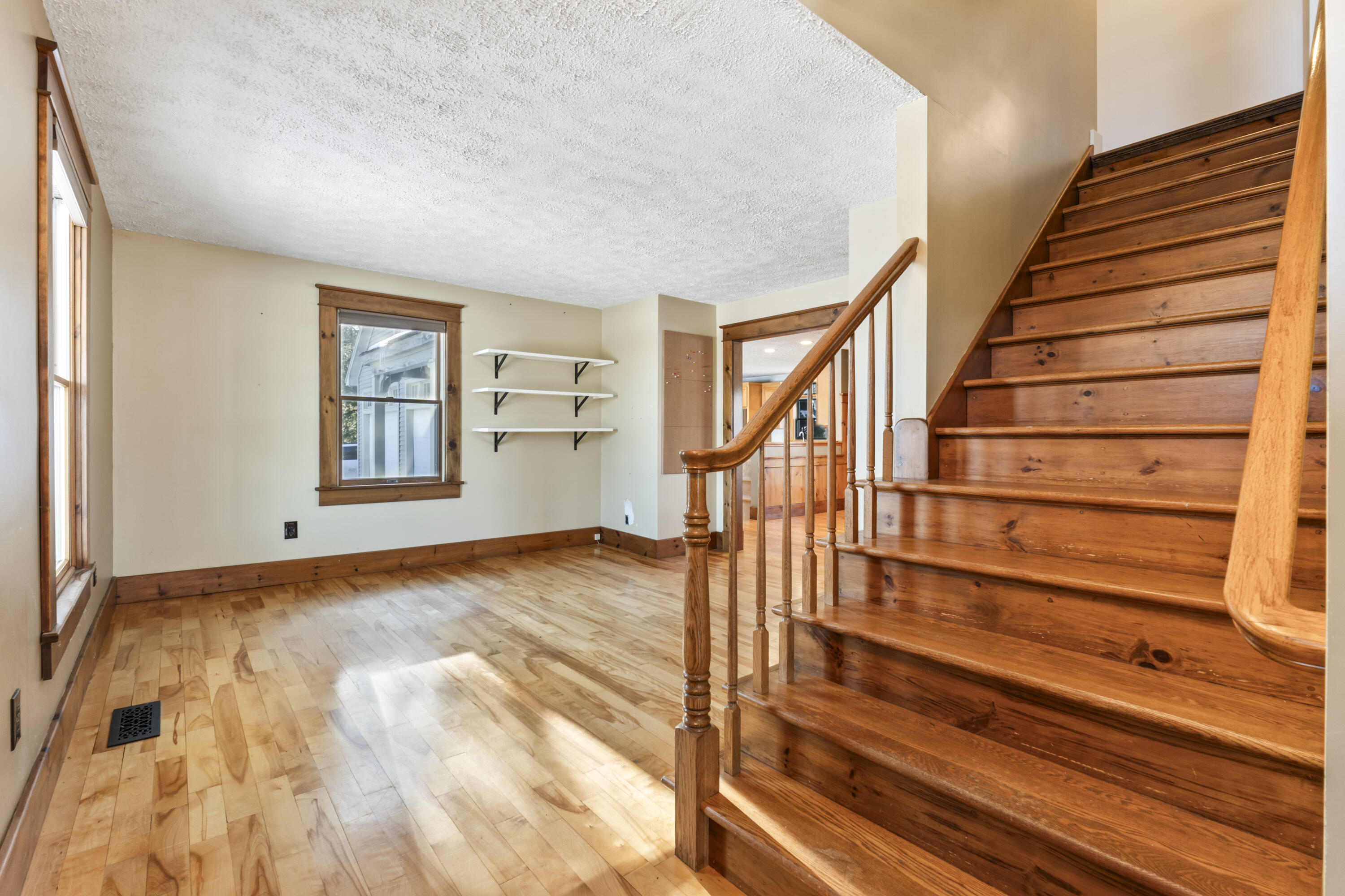 467 Bay Road Bowdoinham, ME 04008 - Photo 32 of 86 Stairway to Second Floor/Den on Left