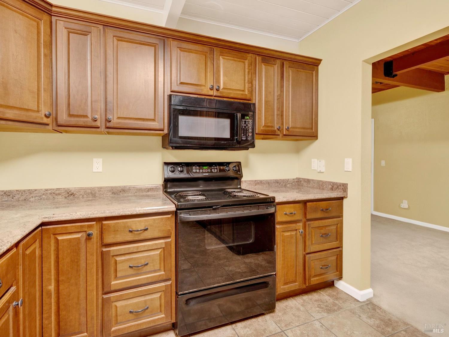 1290 Adobe Canyon Road Kenwood, CA 95452 - Photo 11 of 62 a kitchen with granite countertop cabinets stainless steel appliances and a counter space