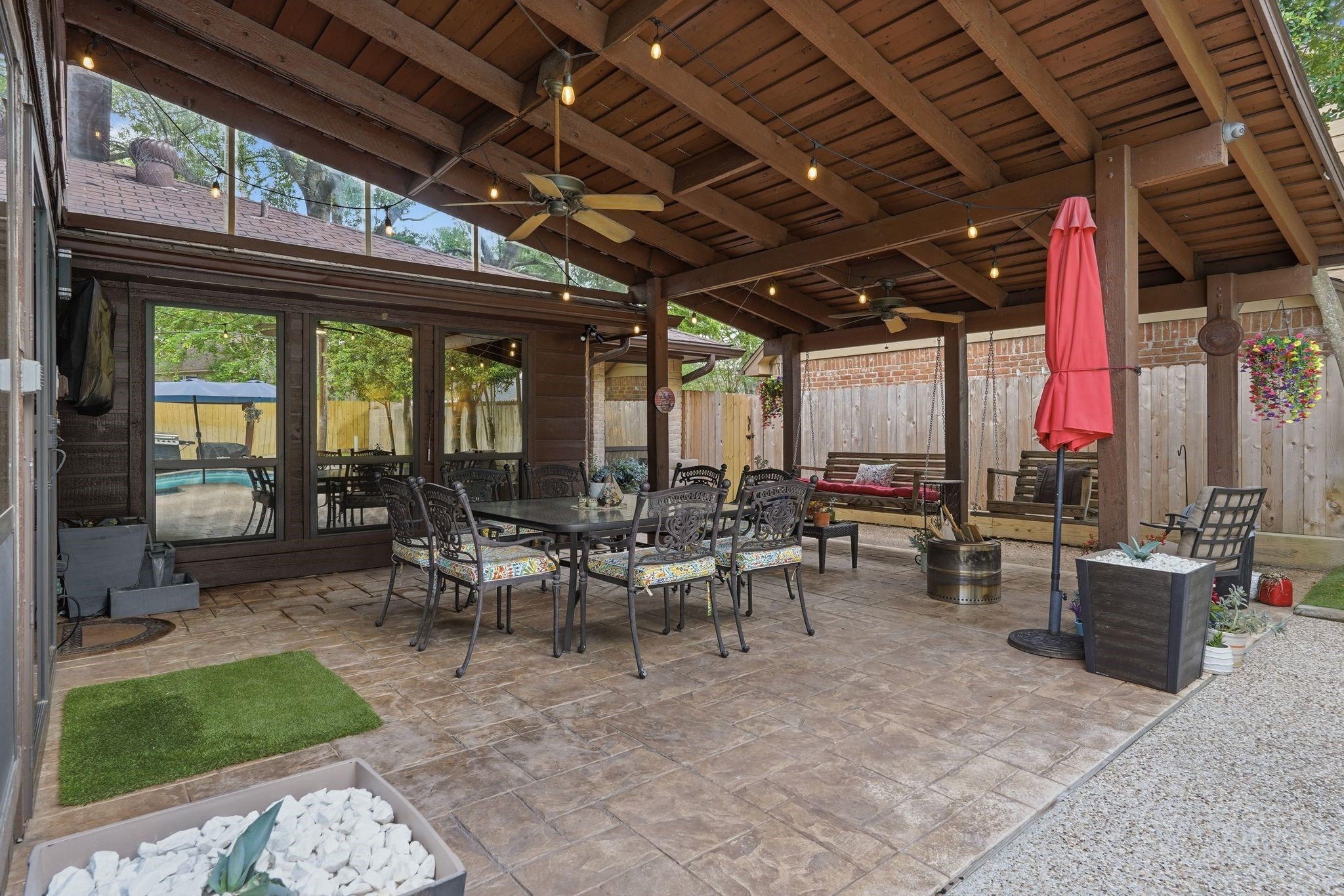 15007 Benfer Road Houston, TX 77069 - Photo 34 of 42 Beat the Houston Heat with your expansive covered back patio! The backyard also has a gas line for an outdoor kitchen!