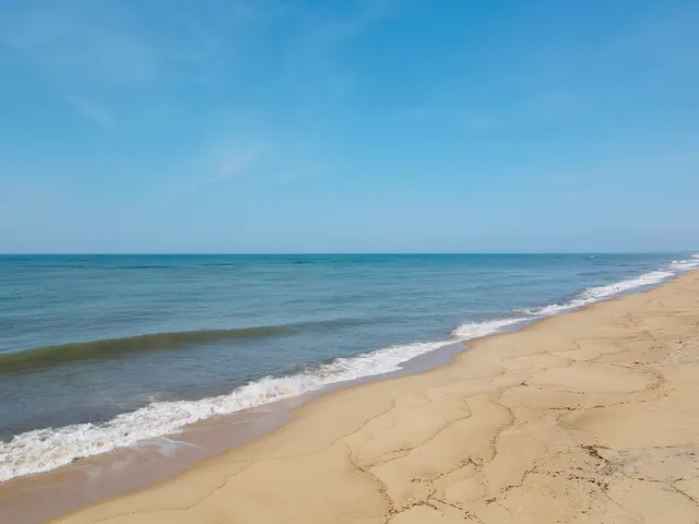 a view of beach and ocean