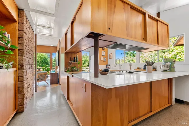 a view of a street with an outdoor seating