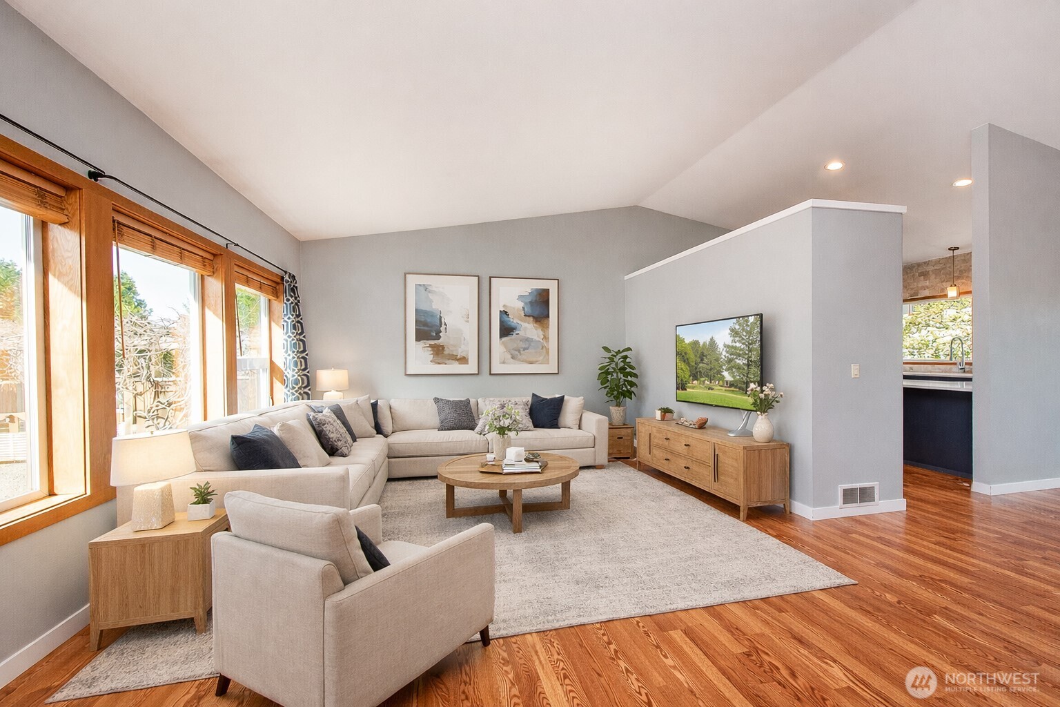 151 Nicole Place Sequim, WA 98382 - Photo 10 of 40 a living room with furniture and a flat screen tv