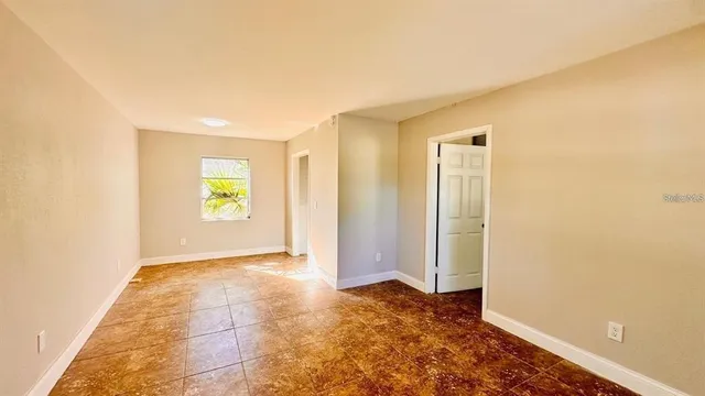 an empty room with a window