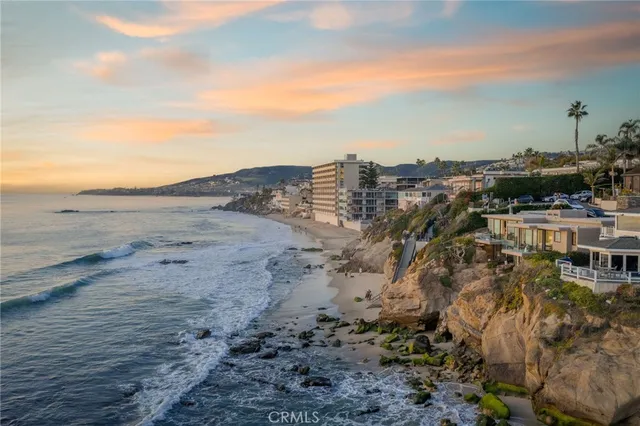 a view of a lake with a table and a couches
