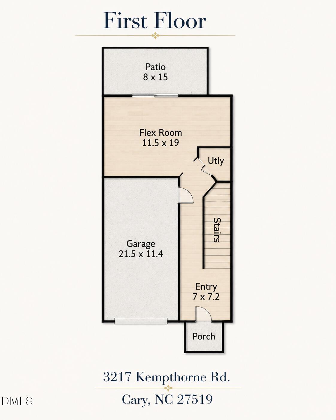 3217 Kempthorne Road Cary, NC 27519 - Photo 3 of 5 First Floor floorplan 3217 Kempthorne