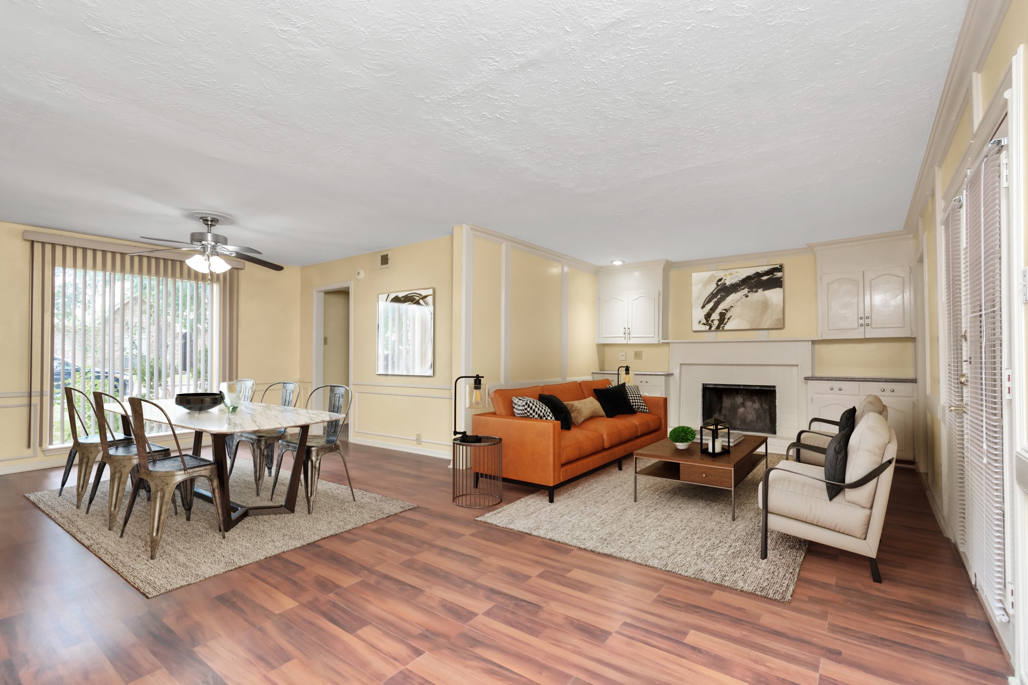4702 Cashel Circle, Unit B Houston, TX 77069 - Photo 1 of 34 a living room with furniture a fireplace and a table