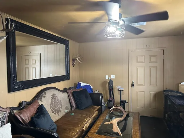 a living room with furniture