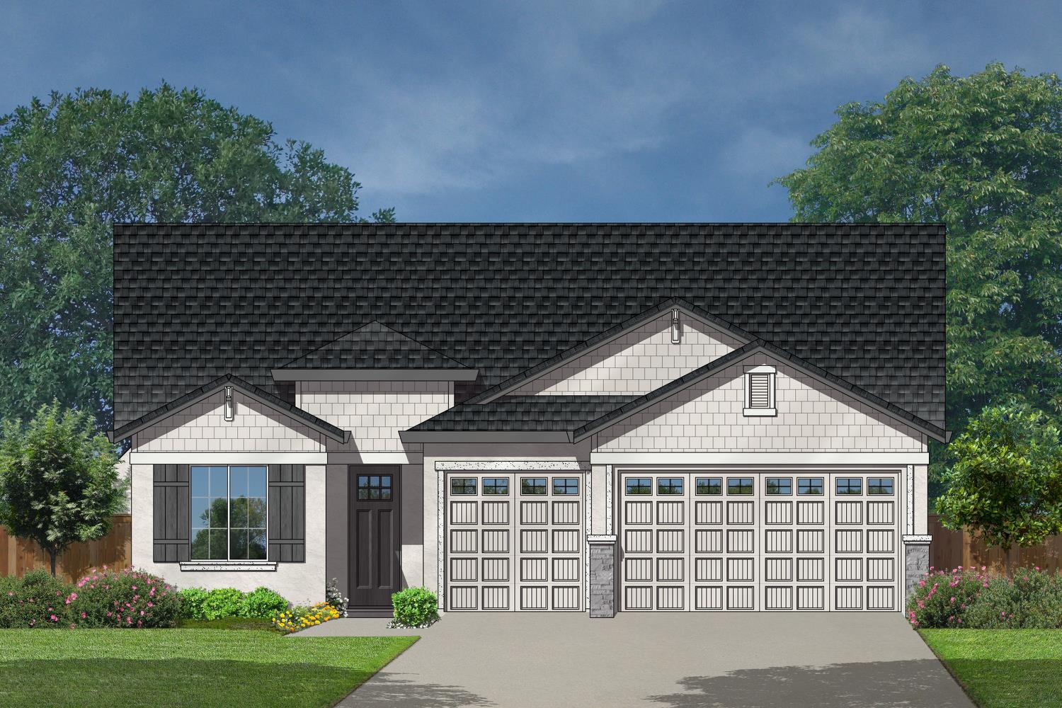 front view of a house with a street