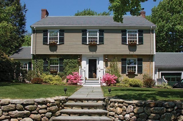 33 Old Orchard Road Newton, MA 02467 - Photo 1 of 7 a front view of house with yard and green space