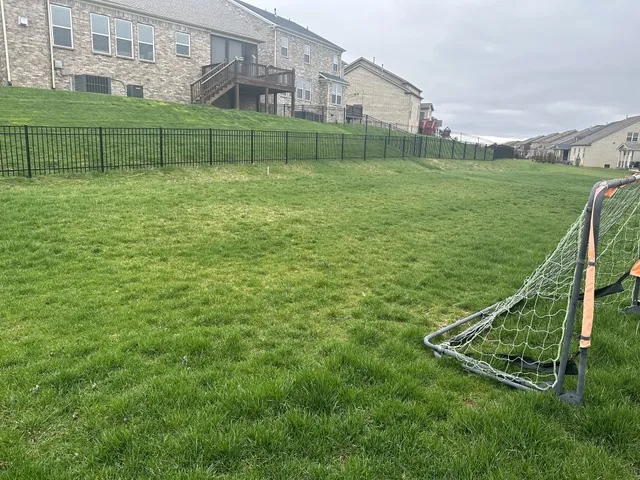 a view of a backyard with a garden