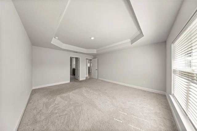 an empty room with a natural light