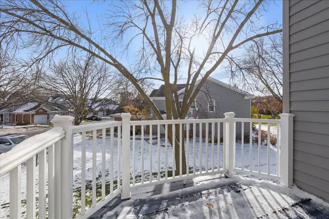 a view of a wooden roof with trees