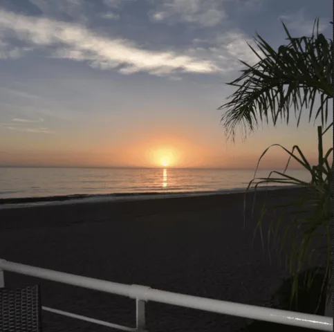 a view of ocean from a balcony