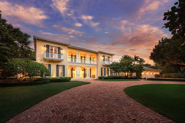 front view of a building with a yard